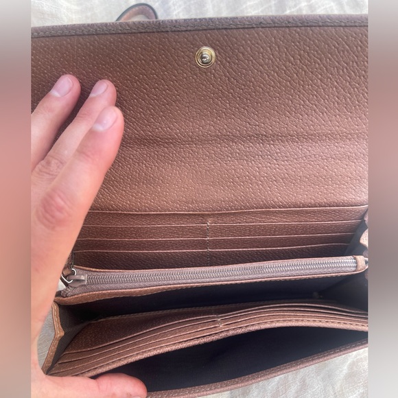 Gucci leather canvas wristlet wallet rare pink monogram bag clutch vintage - Picture 16 of 17